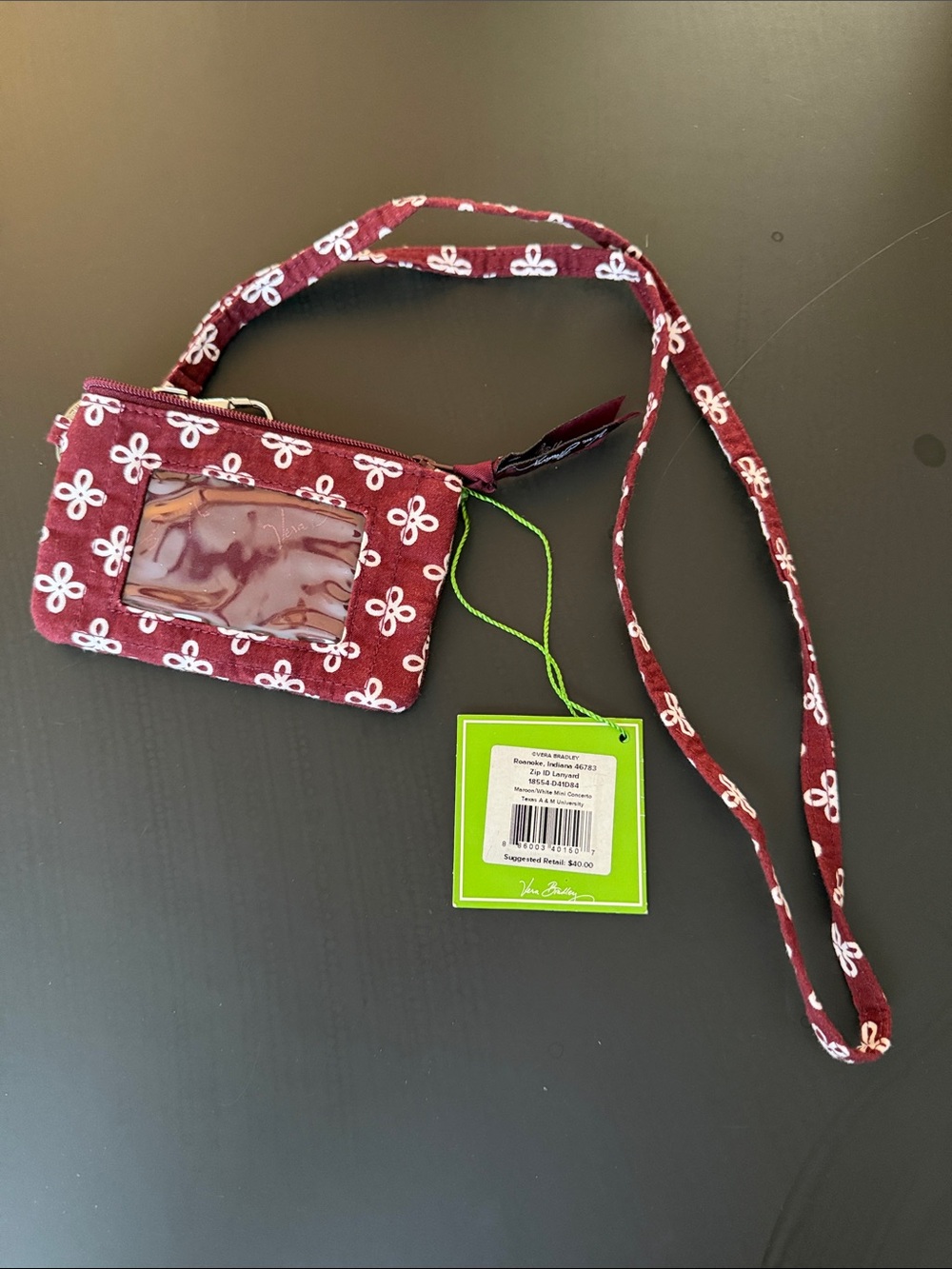 Vera Bradley Maroon Texas A&M Lanyard ID Pouch - Picture 3 of 7